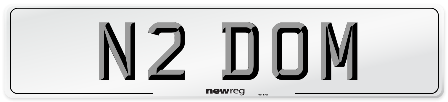 N2 DOM Number Plate from New Reg